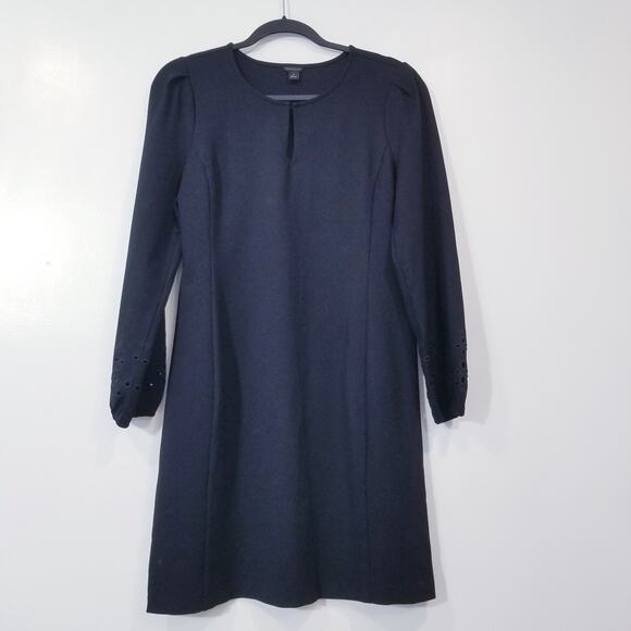 Ann Taylor Dresses & Skirts - Ann Taylor Black Shift Dress Keyhole Neckline Eyelet Sleeves